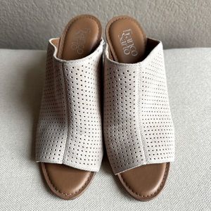 Franco Sarto Yvette Perforated Suede Wedge Sandal